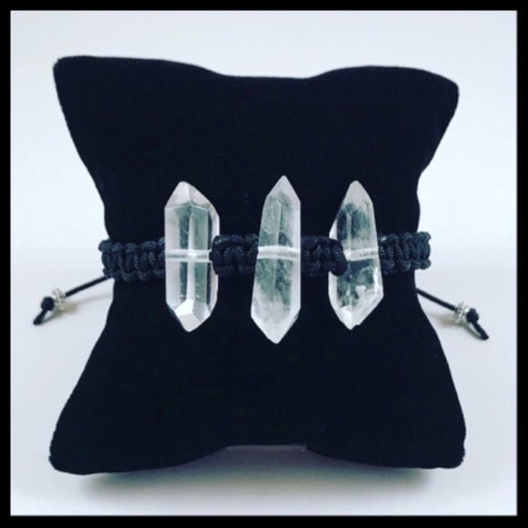 Silverskylight Jewelry - Genuine 3 double point crystal quartz adjustable